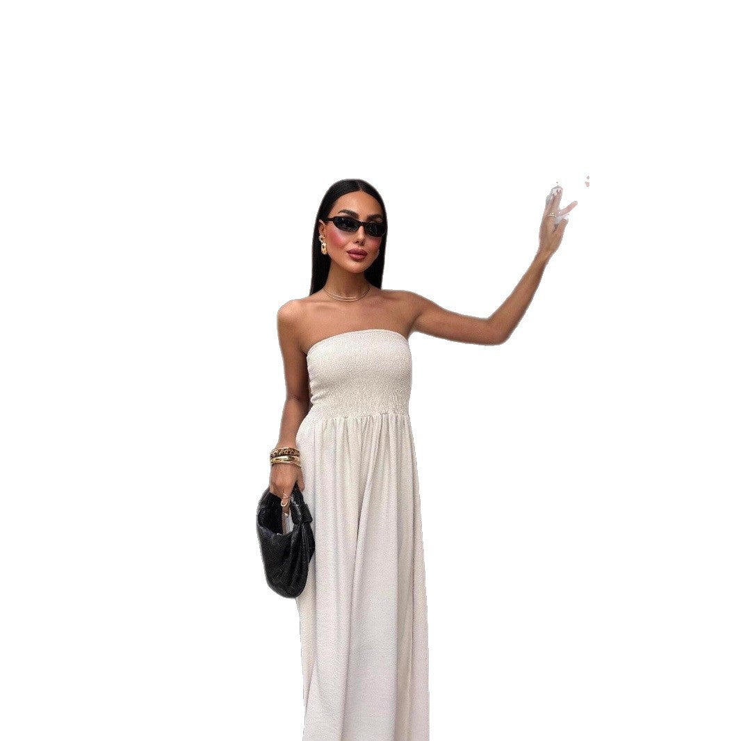 Damen Strickmaxikleid mit elastischem Oberteil R&B