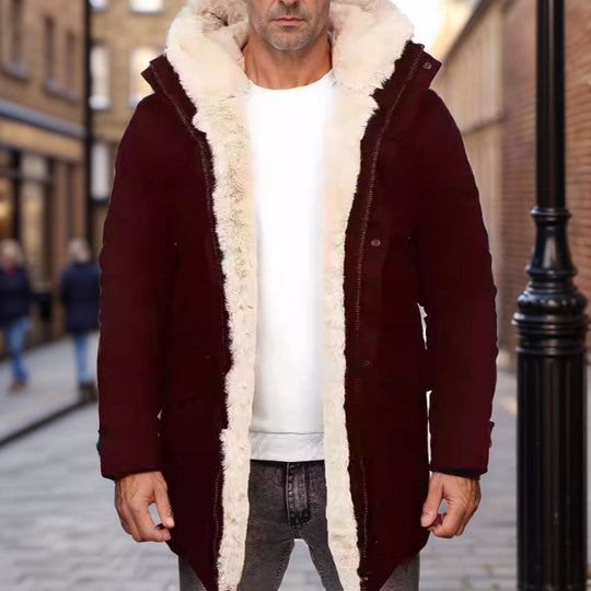 Damen elegante und warme Fleecejacke mit Kapuze R&B