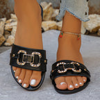 Damen offene Freizeit-Sandalen mit dekorativem Schmuckdetail und rutschfester Sohle R&B