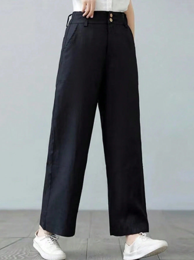 Damen Weite Leinenhose mit elastischem Bund und praktischen Seitentaschen R&B