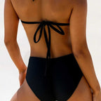 Damen Triangel-Bikini mit hohem Bund und Raffung R&B