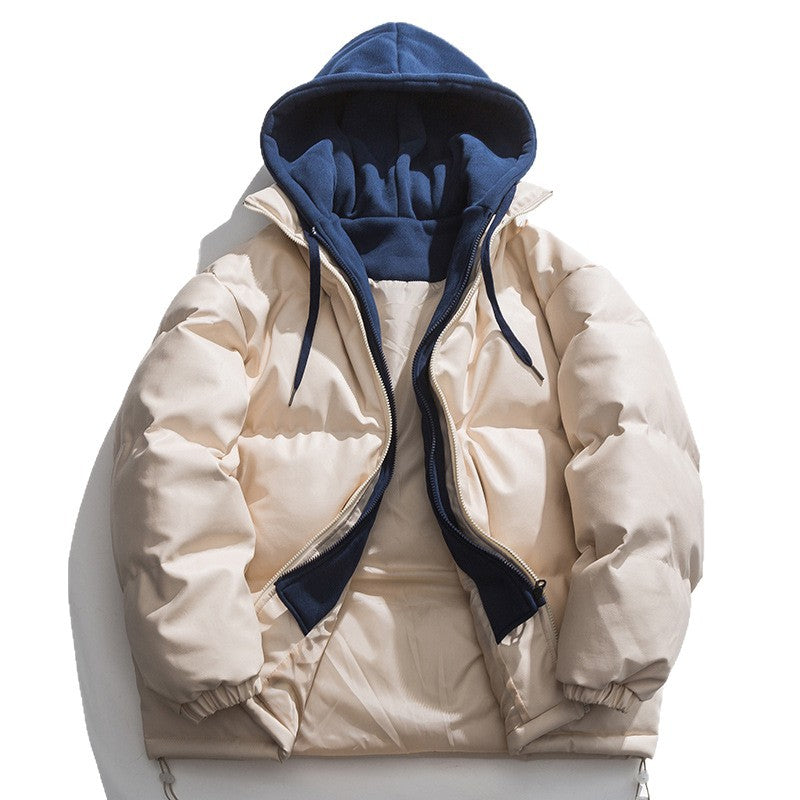Herren hochwertige gesteppte Daunenjacke mit abnehmbarer Kapuze R&B