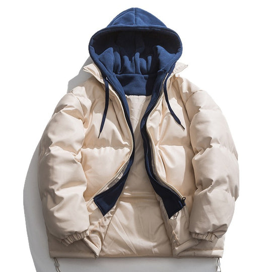 Herren hochwertige gesteppte Daunenjacke mit abnehmbarer Kapuze R&B