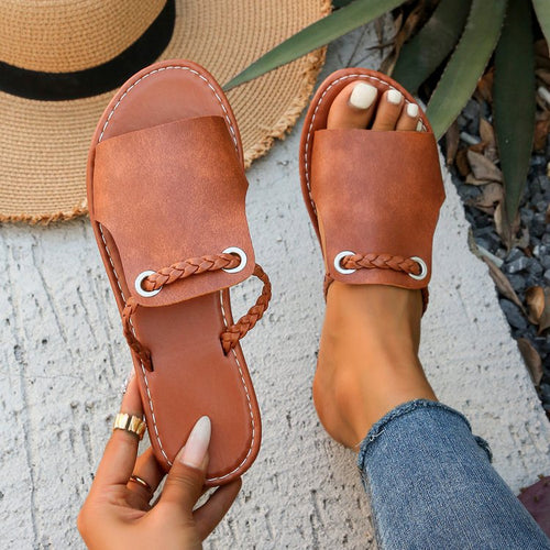 Damen Freizeitsandalen mit geflochtenem Riemen-Design und robustem Fußbett R&B