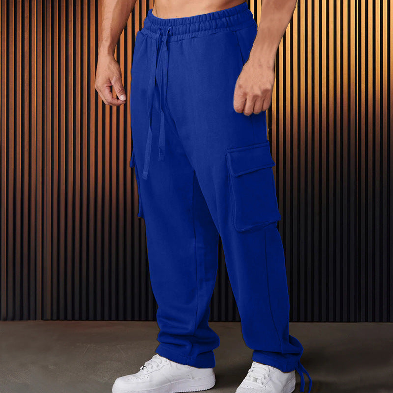 Herren entspannte Cargo-Hose mit praktischem Taschen-Design und elastischem Bund R&B