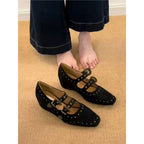 Damen elegante Riemchenpumps mit modischen Schnallen R&B