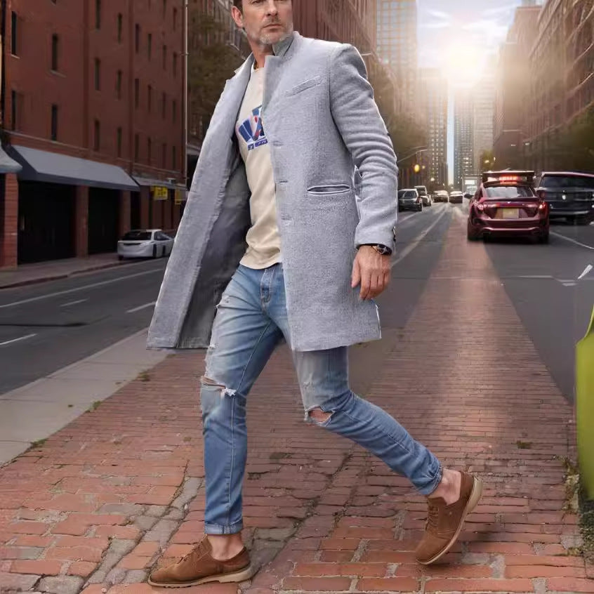 Herren eleganter Langmantel R&B