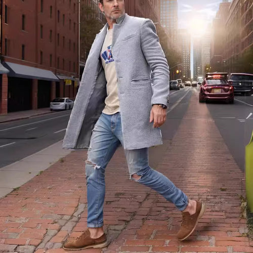 Herren eleganter Langmantel R&B