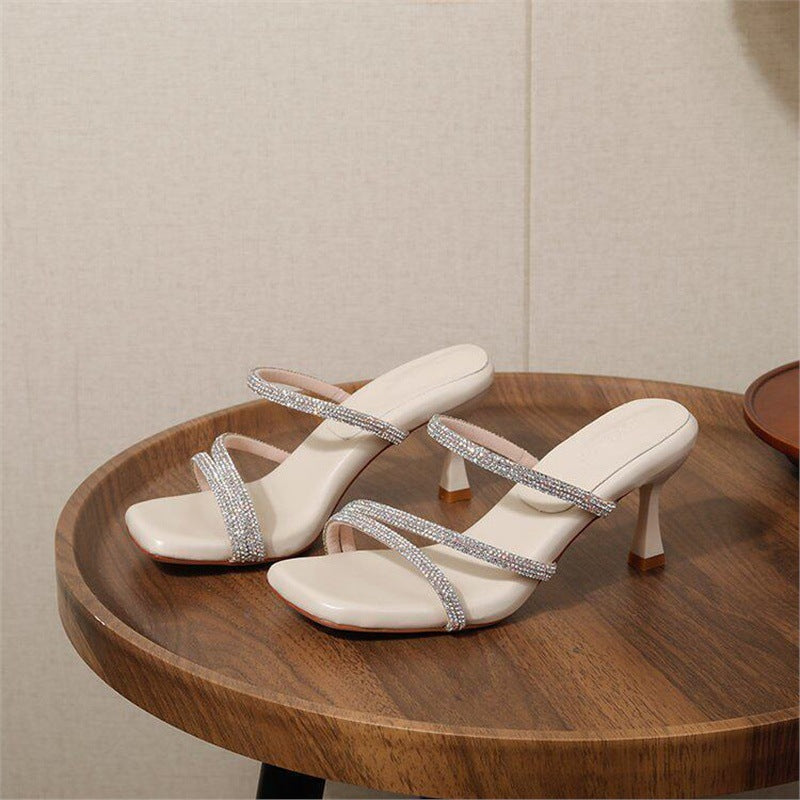 Damen Glamouröse High Heel Sandalen mit funkelnden Riemen R&B