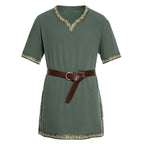 Damen Mittelalterliches Kleid mit dekorativem Kragen und Gürtel