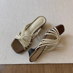Damen Sandalen mit elegantem Flecht-Design und komfortablem Plateau