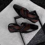 Damen Slingback-Pumps mit eleganter Schleifenverzierung und glänzender Oberfläche