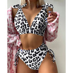 Damen Bikini-Set mit verstellbaren Trägern und hohem Bund R&B