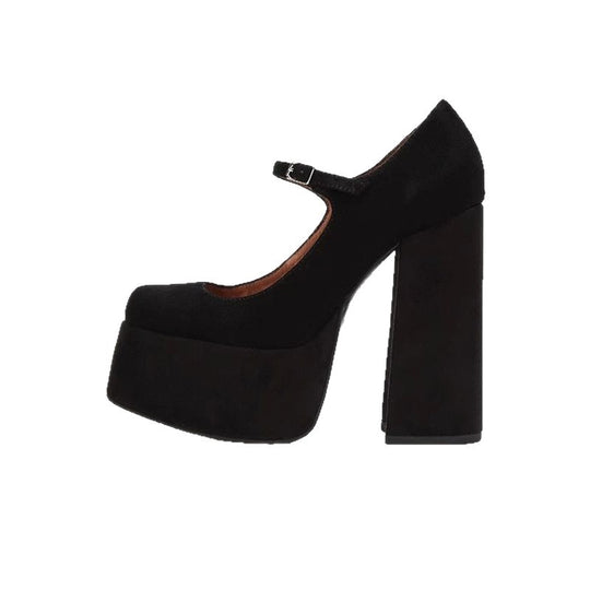 Damen elegante Plateau-Pumps mit verstellbarem Riemchen R&B