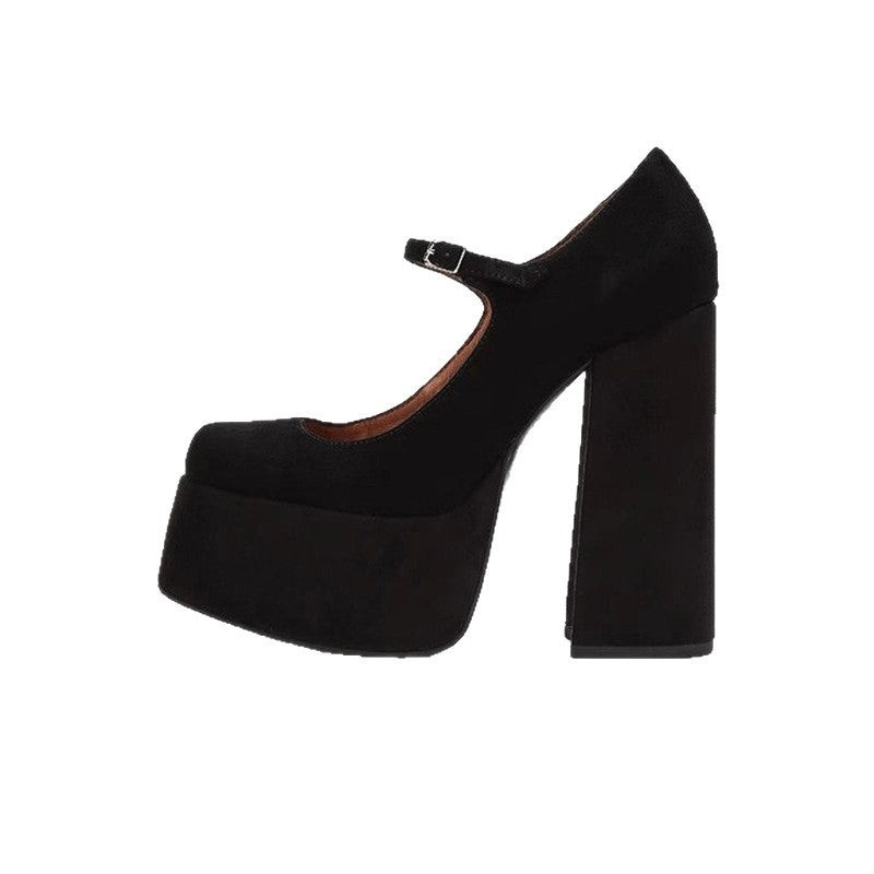 Damen elegante Plateau-Pumps mit verstellbarem Riemchen R&B