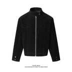Herren Freizeitjacke aus weichem Kunstleder mit praktischem Kragen und Reißverschluss R&B