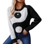 Damen modischer Pullover mit Yin-Yang-Motiv