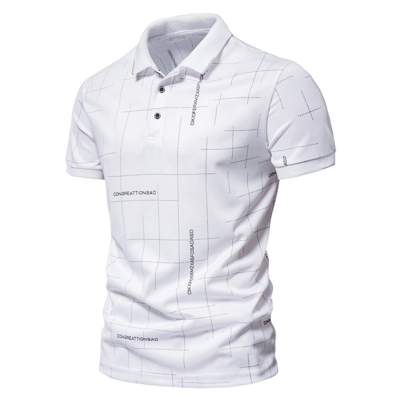 Herren Poloshirt mit modernem grafischen Druck und atmungsaktiver Funktion R&B