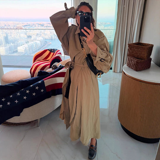 Damen Oversized Trenchcoat R&B