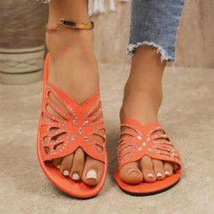 Damen Elegante Riemchen-Sandalen mit floralem Cut-Out-Design R&B