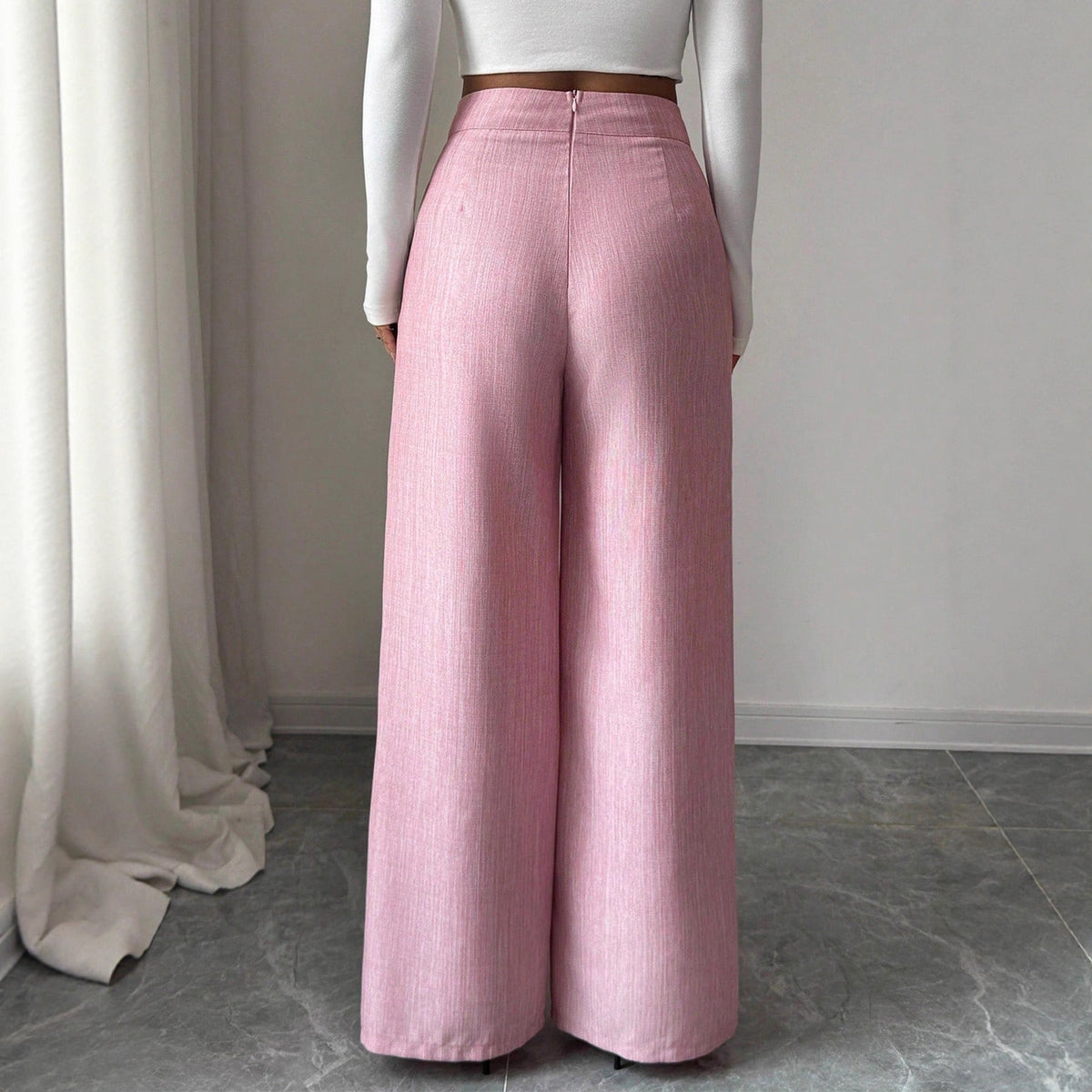 Damen weite High-Waist-Hosen
