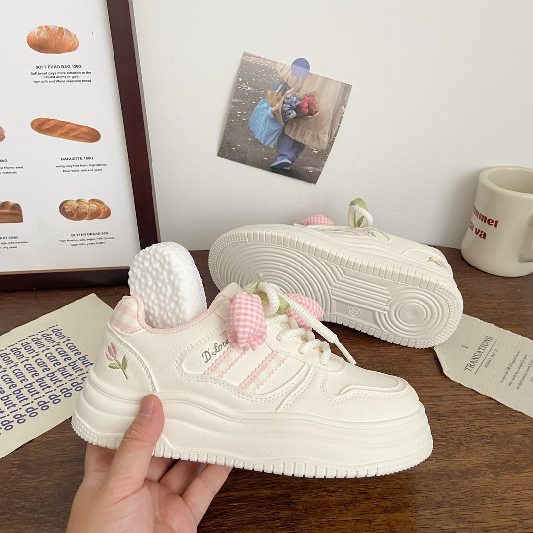 Damen Sneakers mit verspieltem Blumenmotiv und gepolsterter Laufsohle R&B