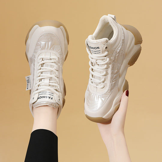 Damen Sportliche Fashion-Sneaker mit ergonomischer Dämpfung und glänzendem Obermaterial R&B
