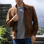 Herren hochwertige Wildlederjacke im modernen Schnitt