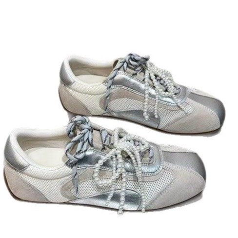 Damen modische Sneakers mit elegantem Sportdesign und hochwertigem Materialmix R&B