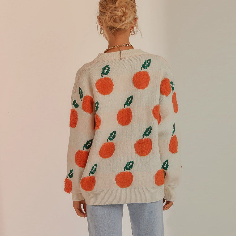 Damen Strickpullover mit verspieltem Obstdesign R&B