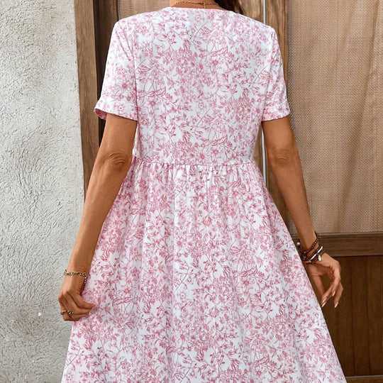 Damen Sommerliches Kleid mit floralem Muster und V-Ausschnitt R&B