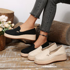 Damen bequeme Slip-On Sneakers mit anatomischem Fußbett und texturiertem Obermaterial R&B