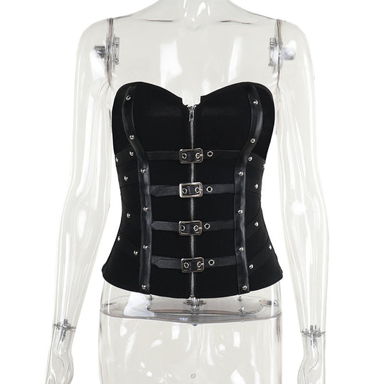 Damen figurbetonte Bluse mit Rüschendetails und Schnürung R&B