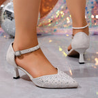Damen Pumps mit verziertem Riemen und elegantem Blockabsatz R&B