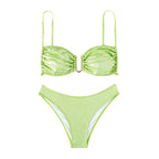 Damen glitzernder Bikini mit verstellbaren Trägern und elegantem Detail