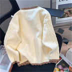 Damen Strickjacke mit Blumenmuster R&B