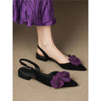 Damen Slingback Ballerinas mit floralem Dekor R&B
