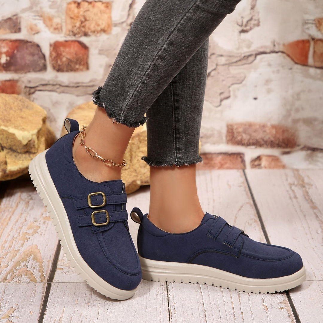 Damen modische Sneakers mit Doppelschnallen R&B