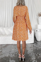 Damen Viskosekleid mit floralen Mustern und modischer Raffung R&B