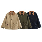 Damen Übergangsjacke mit klassischem Stehkragen und praktischen aufgesetzten Taschen R&B