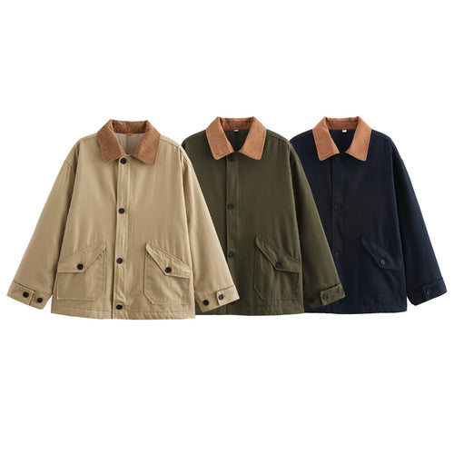Damen Übergangsjacke mit klassischem Stehkragen und praktischen aufgesetzten Taschen R&B