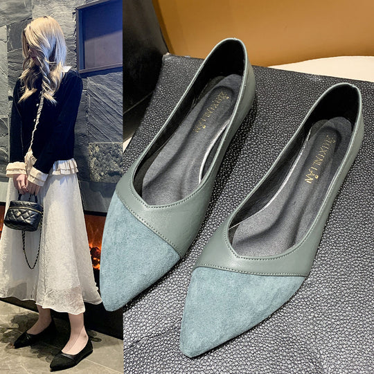 Damen elegante Ballerinas mit spitzem Zehenbereich R&B