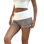 Damen Sportliche High-Waist Shorts mit feinem Streifenmuster R&B