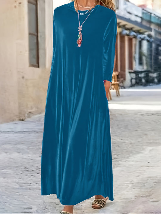 Damen Maxikleid mit elegantem Schnitt und Taschen R&B
