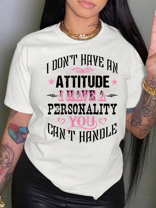 Damen T-Shirt mit kreativem Grafikdruck und luxuriösen Paillettenakzenten R&B