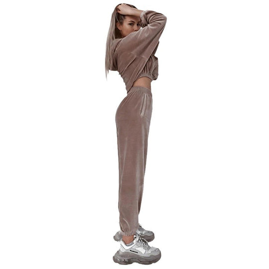 Damen Stilvolles Velours-Lounge-Set R&B
