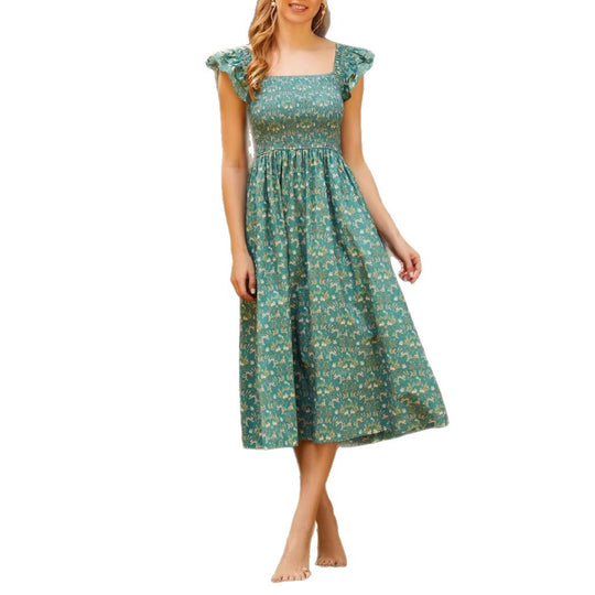Damen Maxikleid mit tailliertem Schnitt und romantischen Rüschendetails R&B