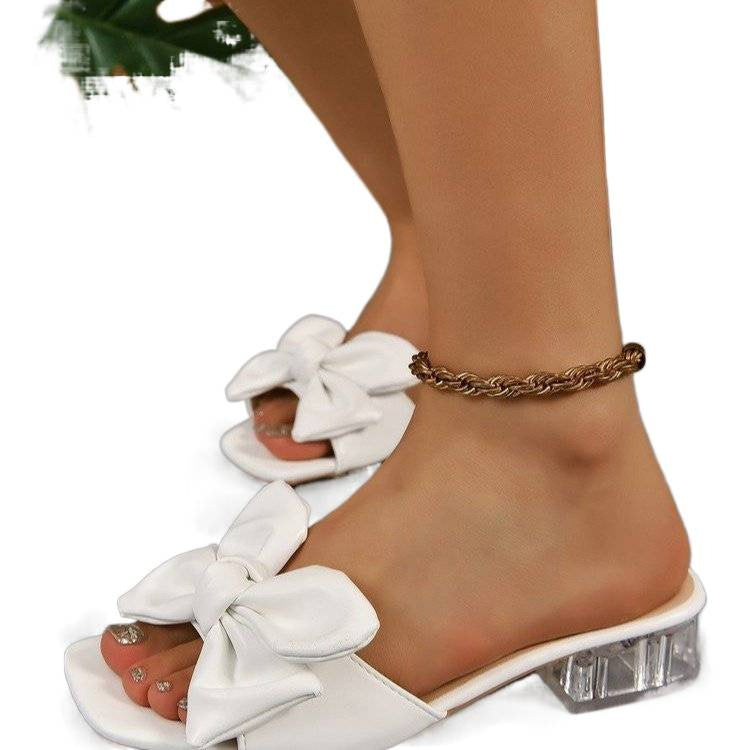 Damen elegante Slipper mit modischem Schleifendetail R&B