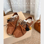 Damen modische und komfortable Sneakers mit innovativen Schnürdetails R&B