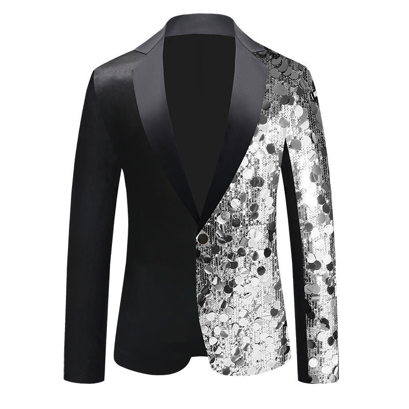 Damen Glitzernder Sequin Blazer mit elegantem Schalkragen R&B